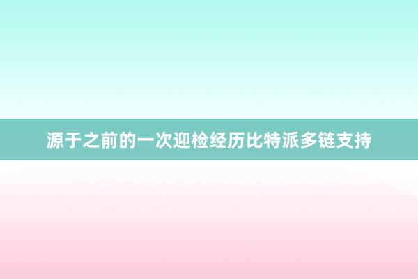 源于之前的一次迎检经历比特派多链支持