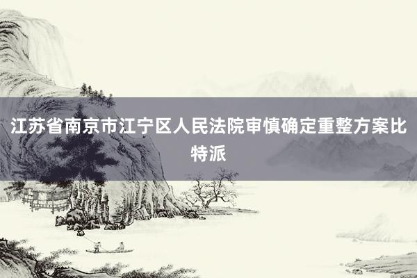 江苏省南京市江宁区人民法院审慎确定重整方案比特派