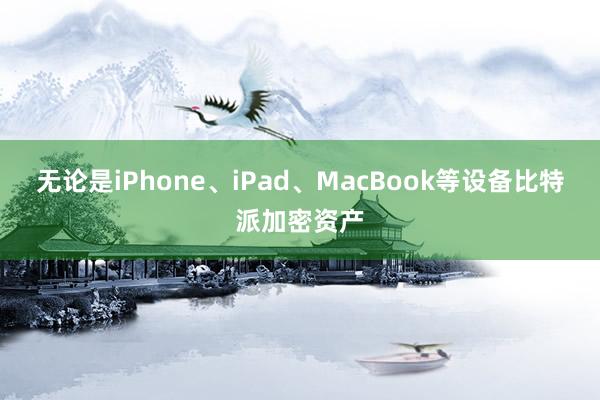 无论是iPhone、iPad、MacBook等设备比特派加密资产