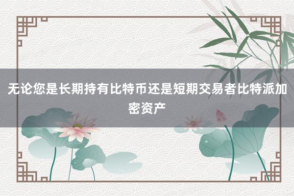 无论您是长期持有比特币还是短期交易者比特派加密资产