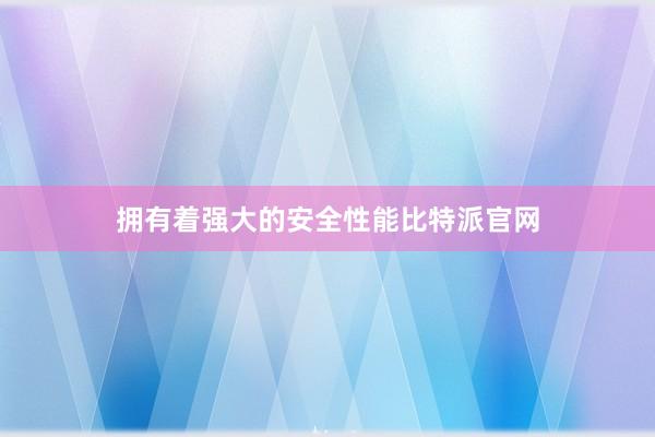 拥有着强大的安全性能比特派官网