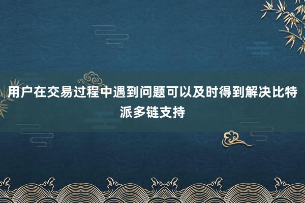 用户在交易过程中遇到问题可以及时得到解决比特派多链支持