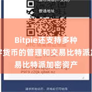 Bitpie还支持多种主流数字货币的管理和交易比特派加密资产