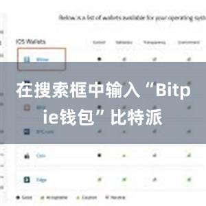 在搜索框中输入“Bitpie钱包”比特派